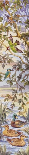 Piastrella ceramica uccellini