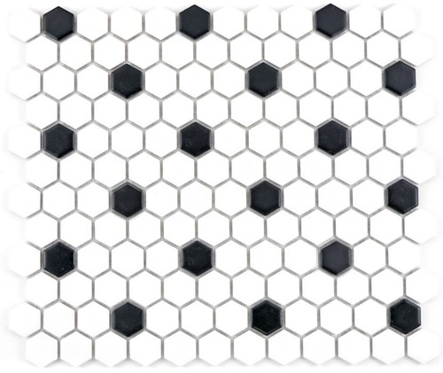 Mosaico esagonale nero - nero, e